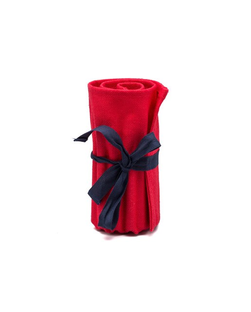 Estojo de Linho Suave com 24 Lápis de Aguarela - Vermelho Vermelho-1