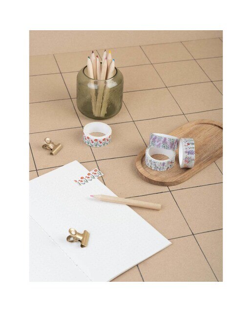 Conjunto 4 Washi Tape Botanical Wild Flowers - Branco Branco / Lilás-5