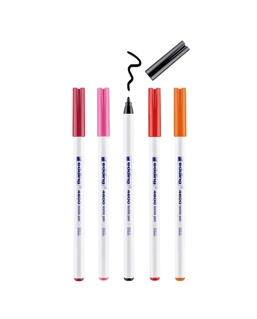 Blister de 5 Canetas de Feltro Têxteis 4600 - Cores Básicas 2