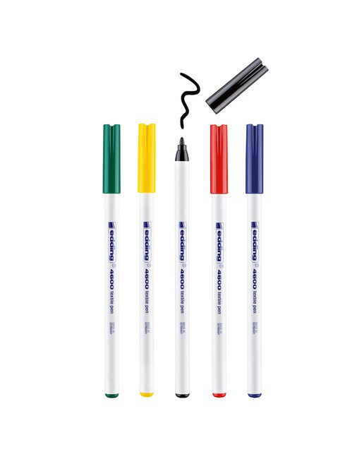 Blister de 5 Canetas de Feltro Têxteis 4600 - Cores Quentes 2