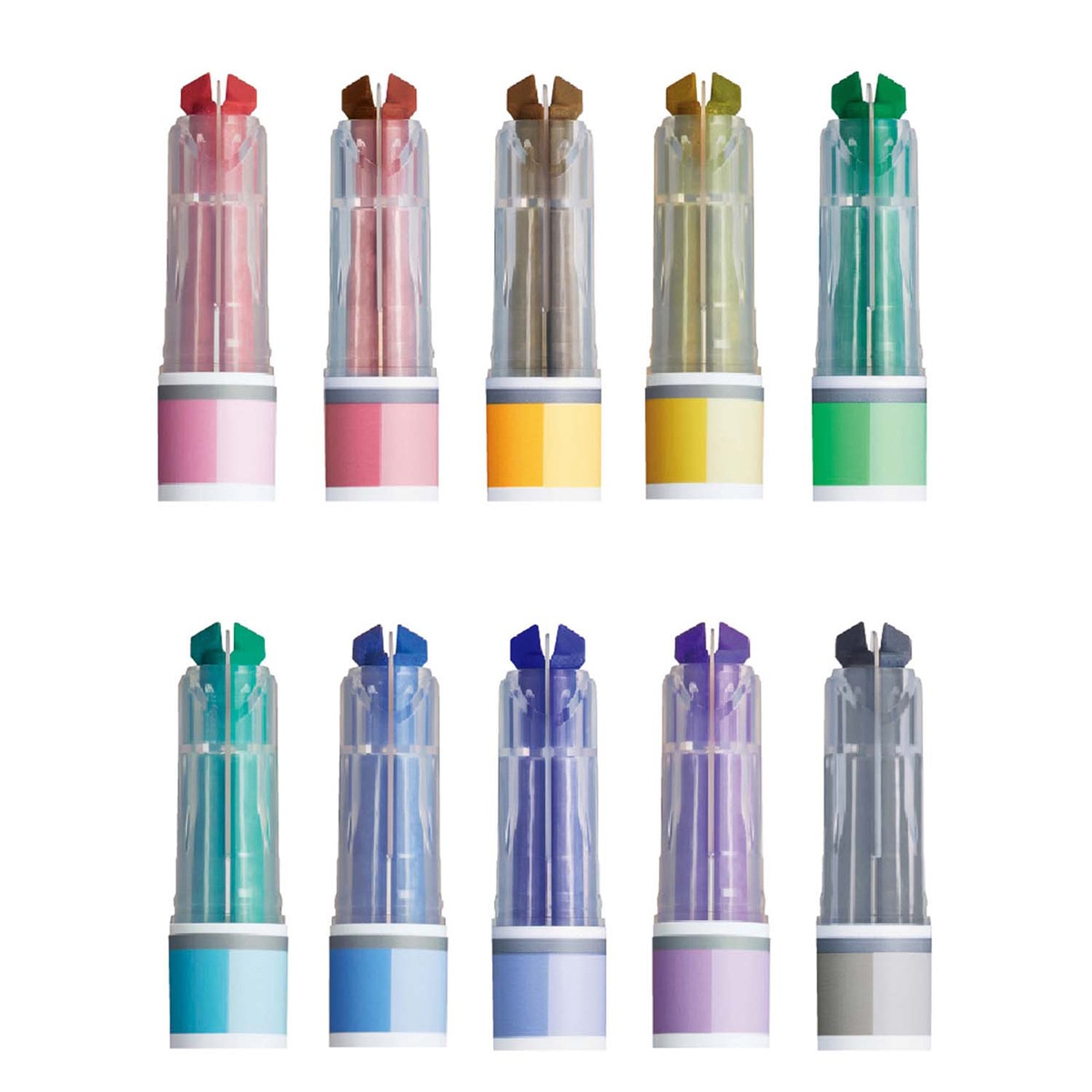 Set 5 marcadores Kokuyo Mark+ doble tono tipo 1 3