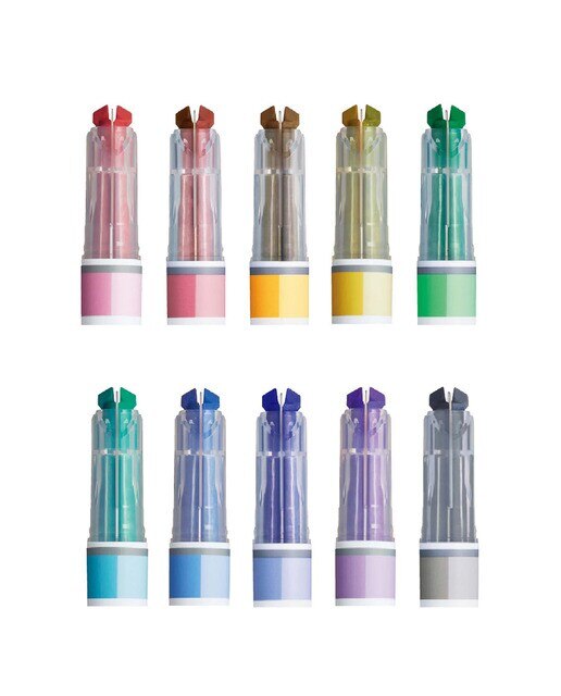 Set 5 marcadores Kokuyo Mark+ doble tono tipo 2 3