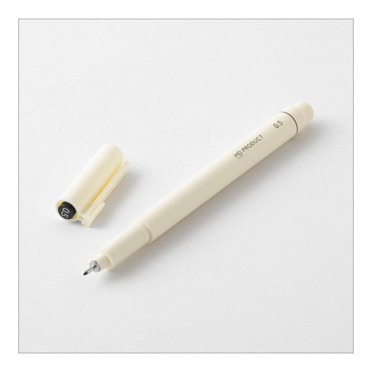 Rotulador punta 0.5mm Midori  negro Blanco-3