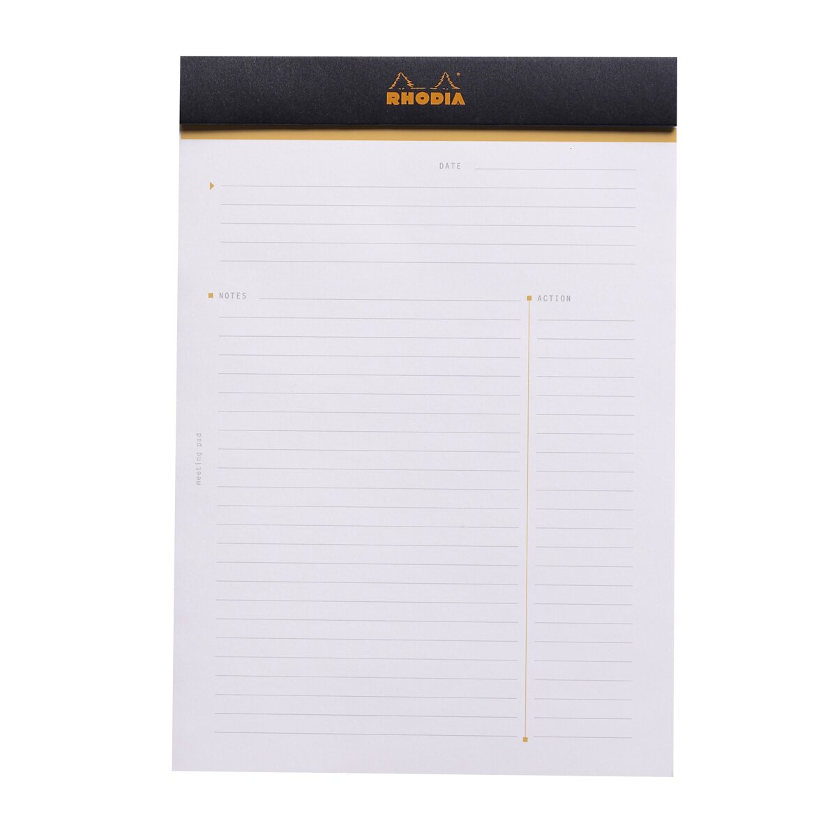Bloco agrafado para reuniões Meeting Pad A5 Rhodia preto Preto-3