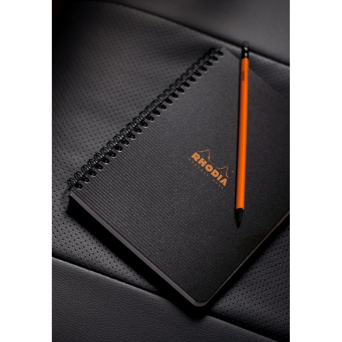 Agenda telefónica de polipropileno A5 Rhodia preta Preto-4
