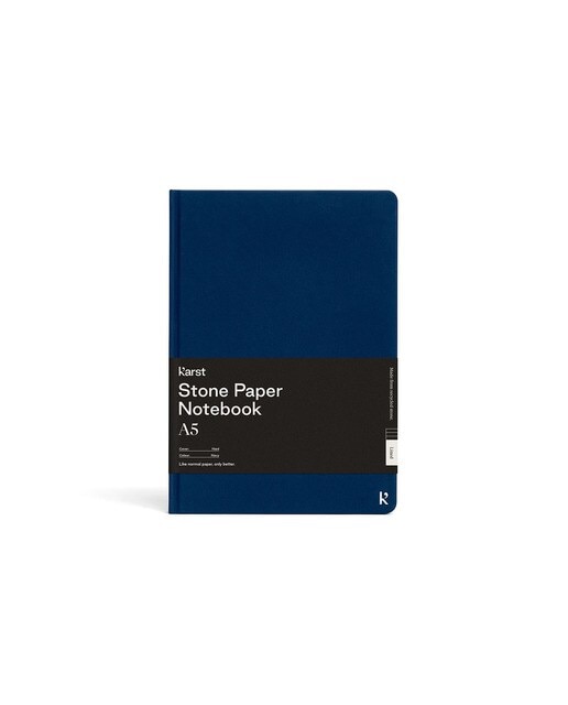 Caderno A5 Papel de Pedra Pontos Capa Dura - Azul Azul-1