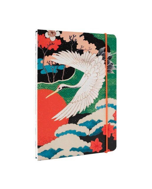 Cuaderno encuadernación artesanal A5 Japanese Crane Kokonote rojo y verde