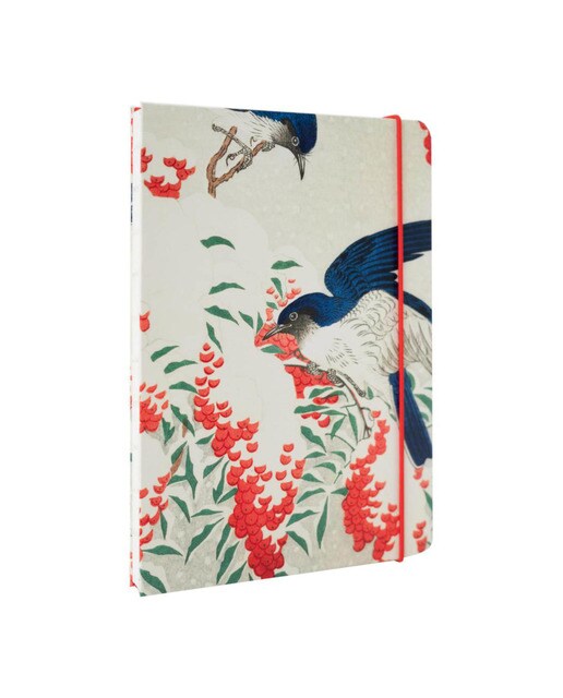 Caderno Encadernação Artesanal Japanese Flycatchers A5 - Vermelho e Azul Vermelho/Azul-1