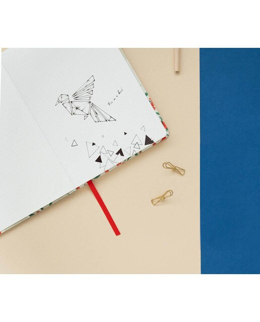 Caderno Encadernação Artesanal Japanese Flycatchers A5 - Vermelho e Azul Vermelho/Azul-7