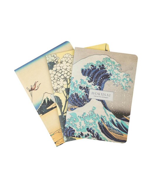 Pack de 3 Cadernos Hokusai A6 - Azul e Cinzento Azul / Cinzento-1