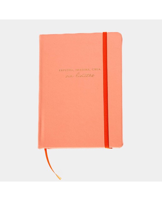 Caderno de Capa Dura M - Verde/Branco Laranja / Branco-1