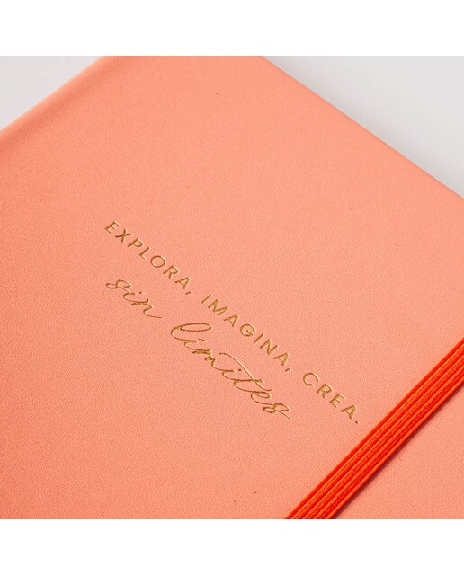 Caderno de Capa Dura M - Verde/Branco Laranja / Branco-2
