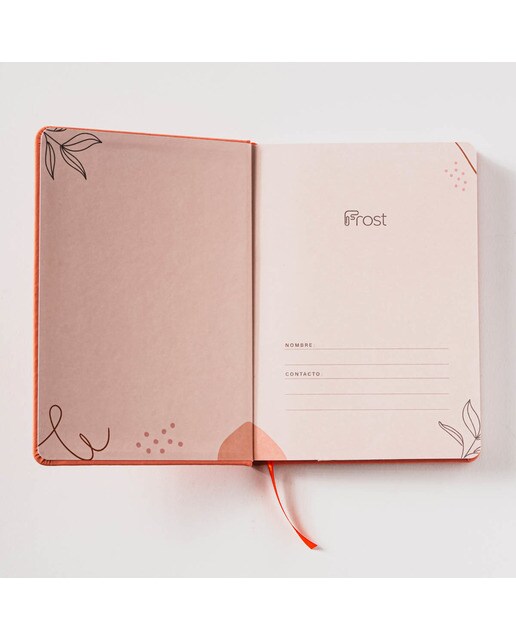 Caderno de Capa Dura M - Verde/Branco Laranja / Branco-3