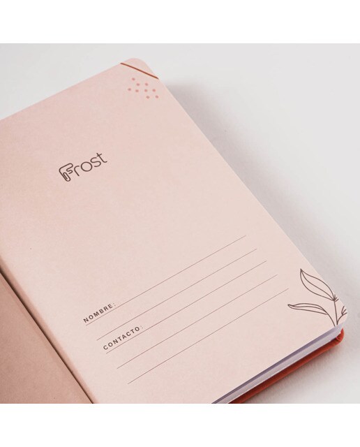 Caderno de Capa Dura M - Verde/Branco Laranja / Branco-4