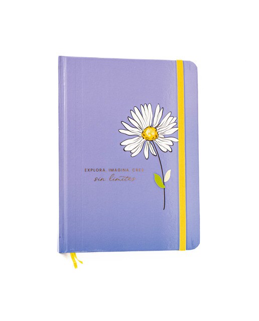 Caderno de Capa Dura M Margaridas - Azul/Branco Azul / Branco-1