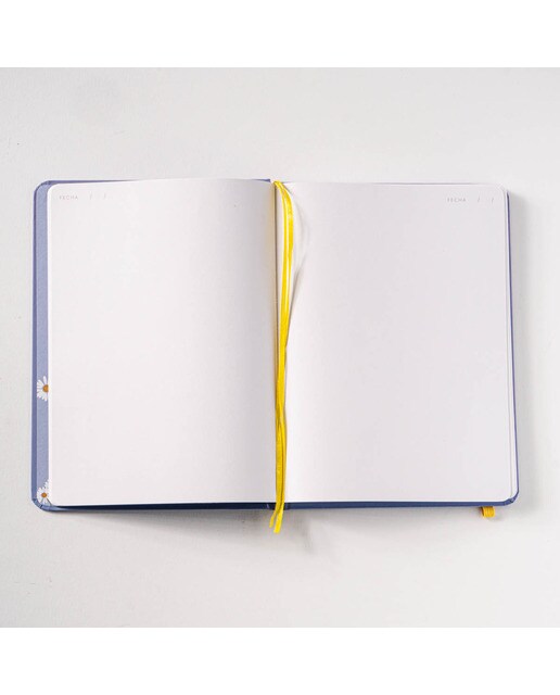Caderno de Capa Dura M Margaridas - Azul/Branco Azul / Branco-3