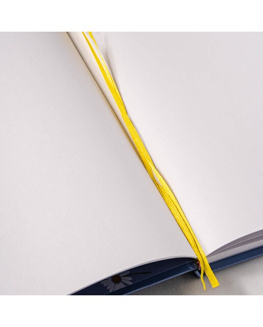 Caderno de Capa Dura M Margaridas - Azul/Branco Azul / Branco-4