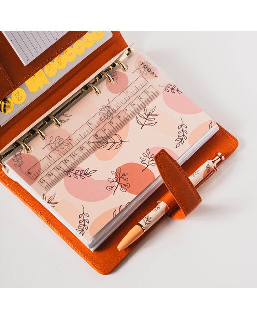Caderno Recarregável M - Verde Laranja-7