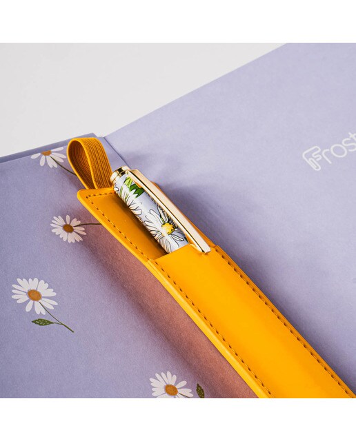 Caderno M com Acessórios para Canetas Esferográficas ou Óculos Margaridas - Azul e Multicolor Azul / Multicolor-4