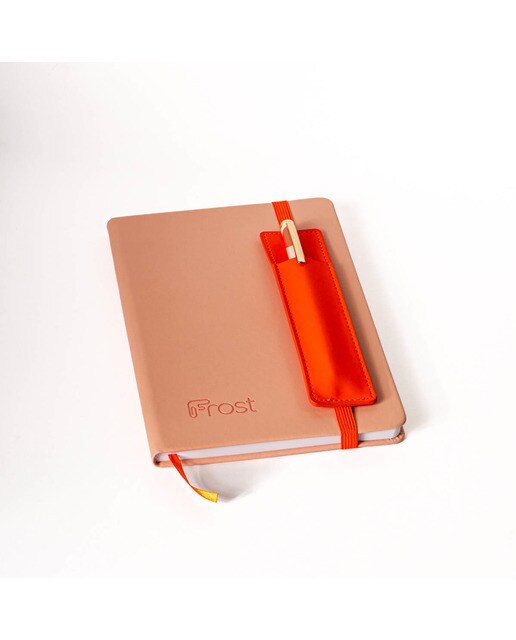 Caderno M com Acessórios para Canetas Esferográficas ou Óculos - Laranja e Multicolor Laranja / Multicolor-1