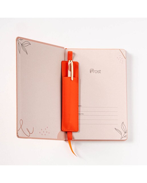 Caderno M com Acessórios para Canetas Esferográficas ou Óculos - Laranja e Multicolor Laranja / Multicolor-3