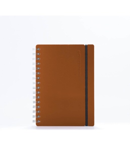 Caderno A5 pautado Vacavaliente camel 1