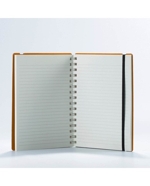 Caderno A5 pautado Vacavaliente laranja abóbora 2