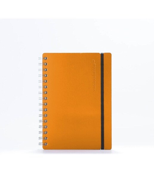 Caderno A5 pautado Vacavaliente laranja abóbora 3