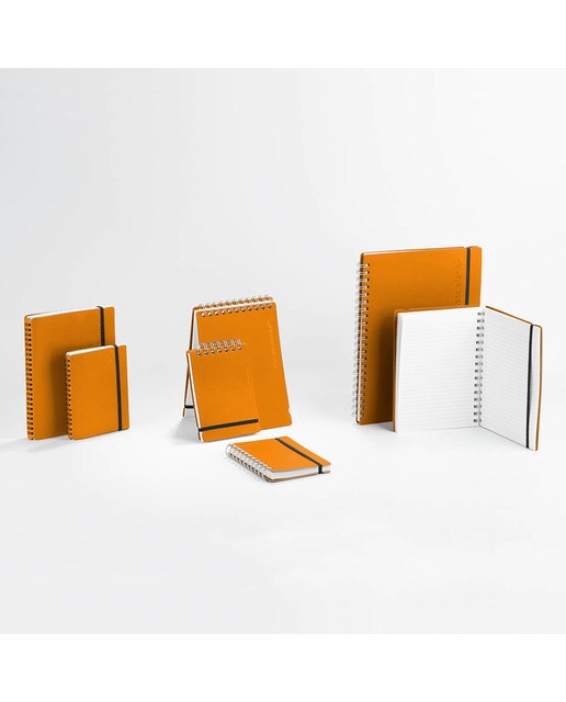 Caderno A5 pautado Vacavaliente laranja abóbora 6