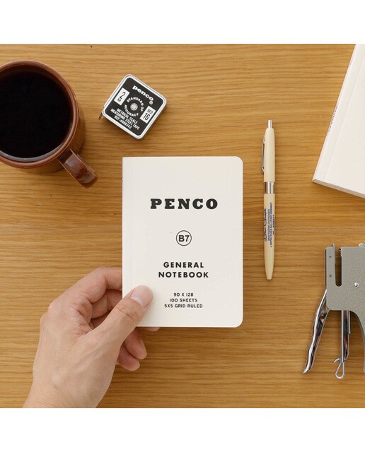 Caderno B7 capa flexivel, quadriculado 5x5 Penco amarelo Amarelo-3