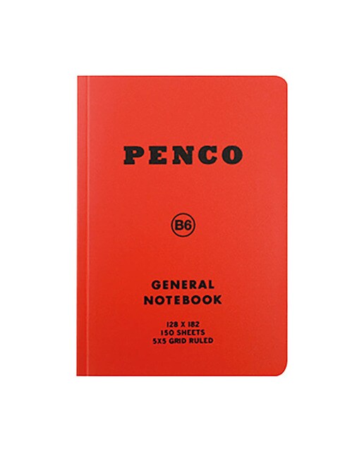 Caderno B6 capa flexivel , quadriculado 5x5 Penco vermelho Vermelho-1