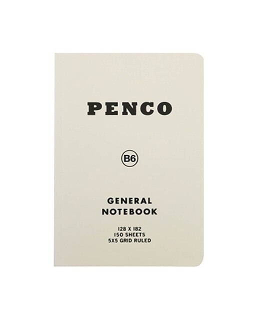 Caderno B6 capa flexivel , quadriculado 5x5 Penco branco Branco-1