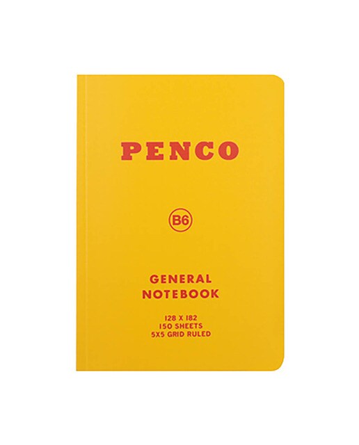 Caderno B6 capa flexivel , quadriculado 5x5 Penco amarelo Amarelo-1