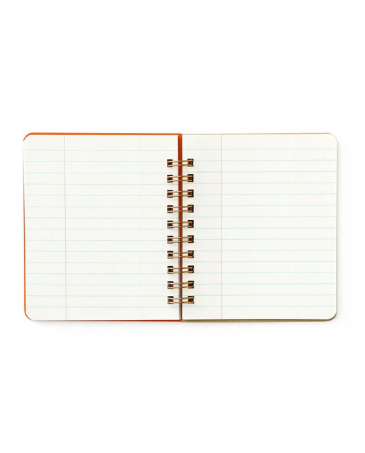 Bloco de notas de argola dupla S papel pautado 7mm Penco capa azul Azul-3