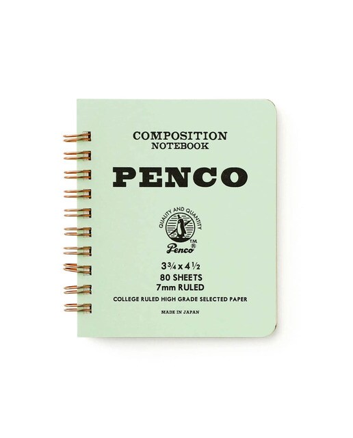 Imagem 0 de Bloco de notas de argola dupla S papel pautado 7mm Penco capa verde menta