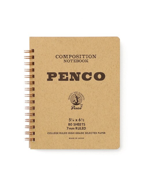 Bloco de argolas duplo M papel pautado Penco 7mm capa kraft Kraft-1