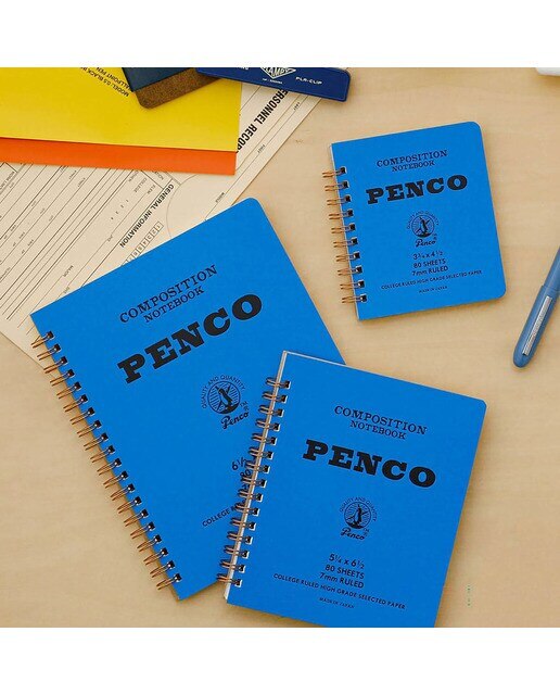 Bloco de argolas duplo M papel pautado Penco 7mm capa kraft Kraft-3