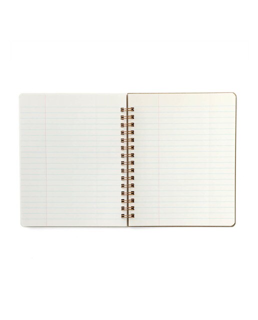 Bloco de argolas duplo M papel pautado Penco 7mm capa branca Branco-2