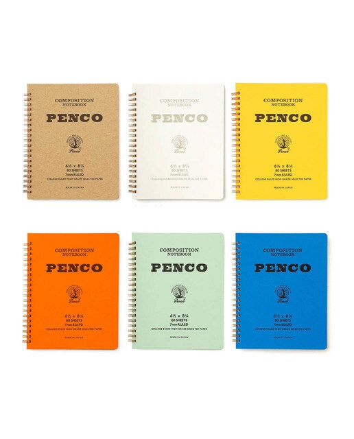 Bloco de argolas duplo L papel pautado Penco 7mm capa verde menta Menta-4