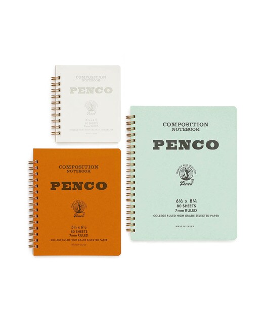 Bloco de argolas duplo L papel pautado Penco 7mm capa verde menta Menta-5