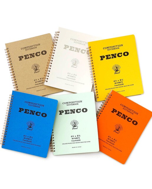 Bloco de argolas duplo L papel pautado Penco 7mm capa branca Branco-12