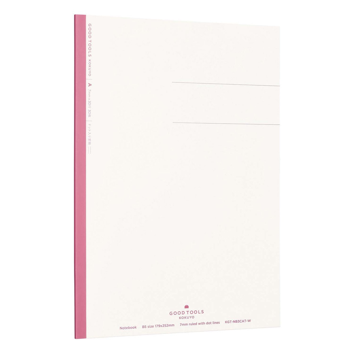 Cuaderno Kokuyo Good Tools B5 Rayado Punto 7mm rosa A Blanco-5