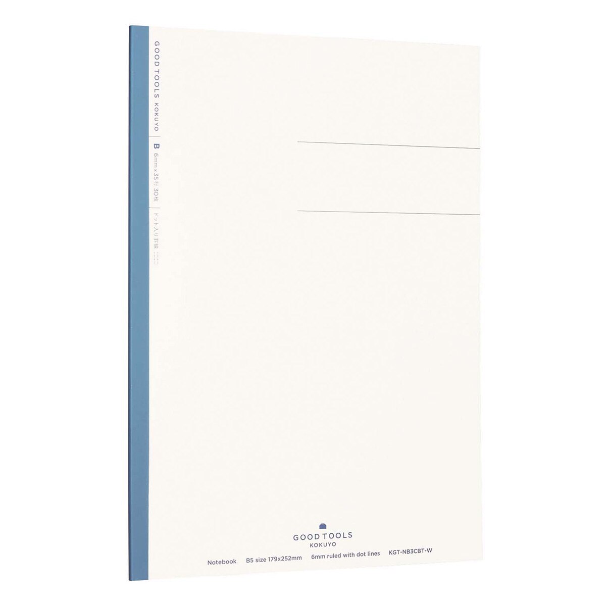Cuaderno Kokuyo Good Tools B5 Rayado Punto 6mm azul B Blanco-5