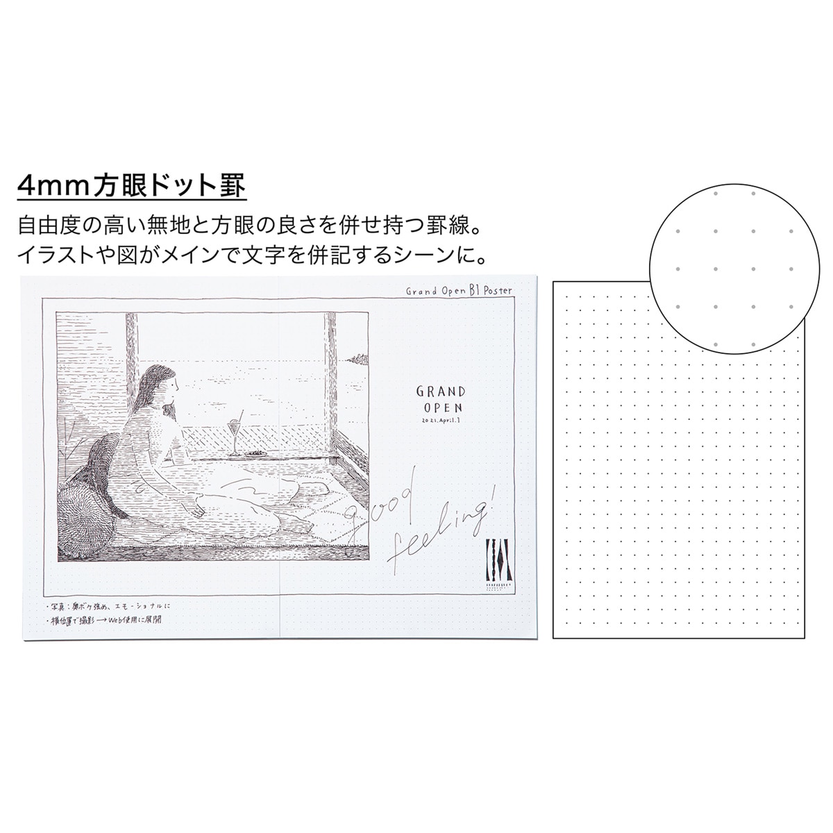 Cuaderno Kokuyo Perpanep SARASARA cuadrícula de puntos 4mm A5 13
