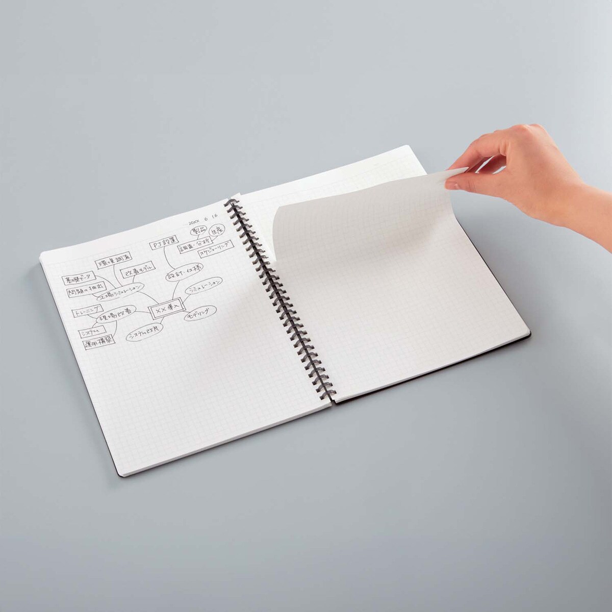 Cuaderno anillas flexibles Kokuyo cuadrícula A5 negro 10