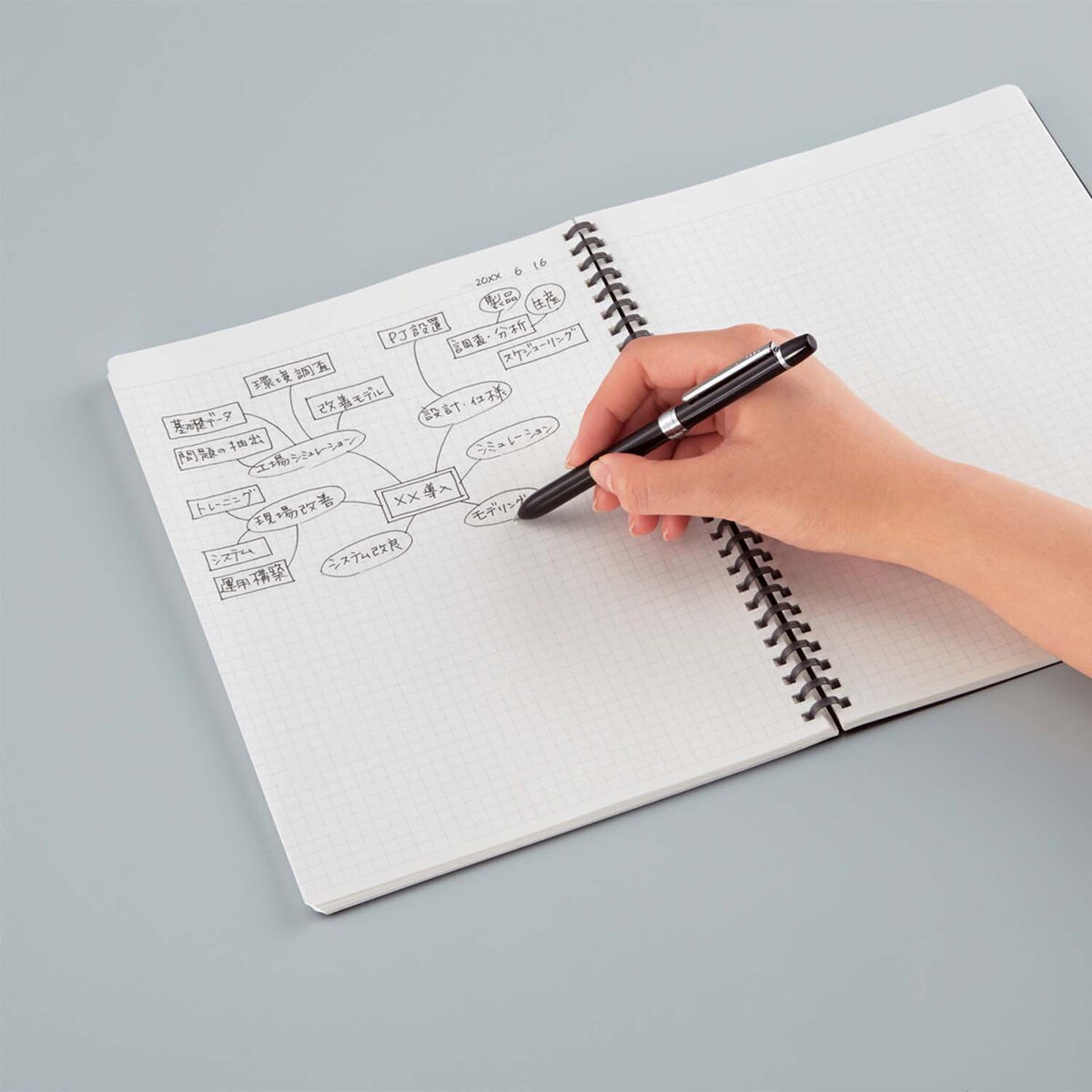 Cuaderno anillas flexibles Kokuyo cuadrícula A5 negro 11