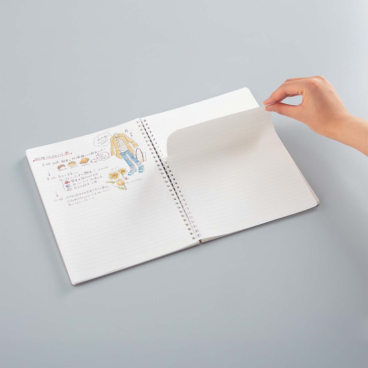 Imagen 6 de Cuaderno anillas flexibles Kokuyo líneas 7mm A5 negro