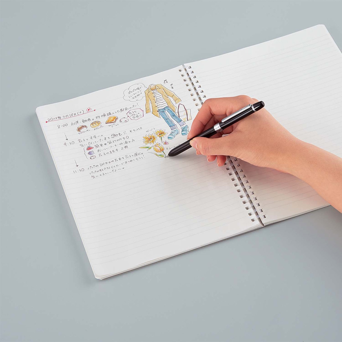 Imagen 7 de Cuaderno anillas flexibles Kokuyo líneas 7mm A5 negro