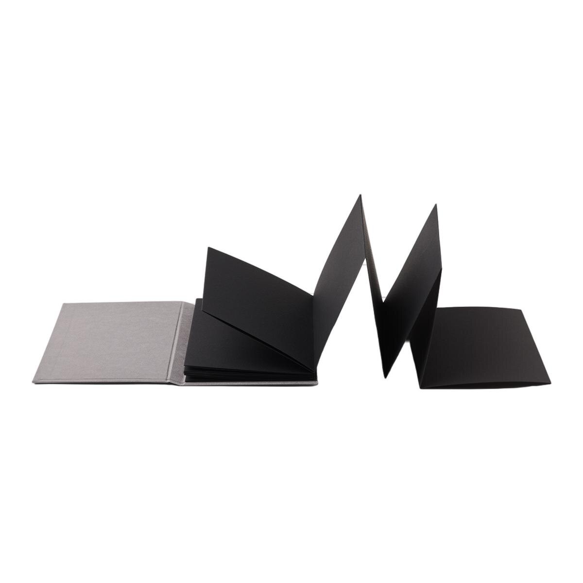 Caderno Fabriano Leporello Cromia 220 g/m2. Capas de Cor Preta com Elastico em Formato 11,5*16,5 cm Preto-2