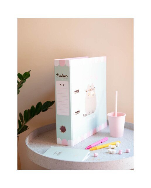 Arquivador com Compressor Pusheen 28,5x7x33,5 Verde Verde / Rosa-7